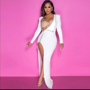 🔥HP🔥Leader of the pack Diamonds hot drill high side split dress.